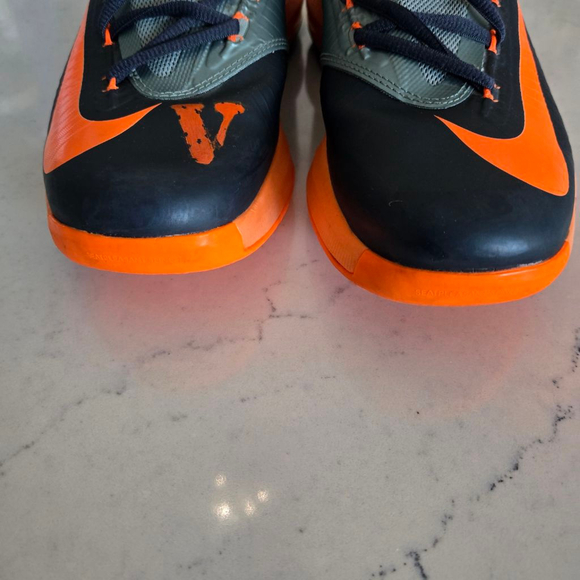 Men's Nike KD 6 Black Orange Sneakers Size 10 - Picture 2 of 11
